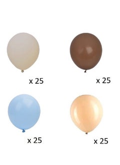 Boxwoods 100 PCS Of Retro Thickened Latex Sand White Beige Brown Blue Balloon For Baby Shower Boy Birthday Party Decoration  - Image 2