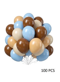 Boxwoods 100 PCS Of Retro Thickened Latex Sand White Beige Brown Blue Balloon For Baby Shower Boy Birthday Party Decoration  - Image 1