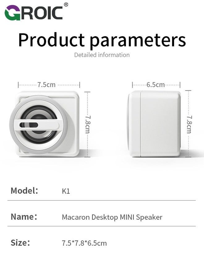 GROIC - White Computer Speakers, HiFi Sound Quality Computer Sound Bar, USB Powered PC Speakers with Breathing Atmosphere Light Two Sets, Bluetooth 5.0 Computer Speakers for Desktop, Laptops, PCs - Image 1