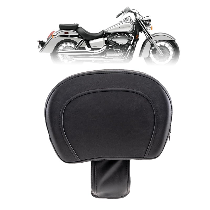 Kinglemc Adjustable Driver Rider Touring Backrest for Honda Shadow AERO VT750 20042016Shadow ACE 750 19972003 BlackNodStudded