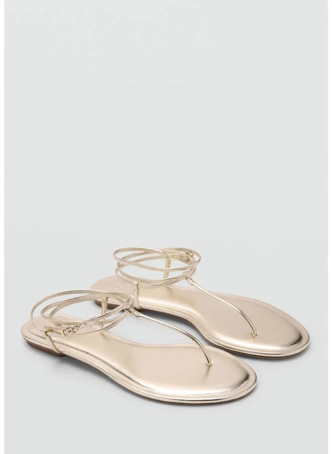 Mango  Metallic straps sandals for Women | Best Price UAE