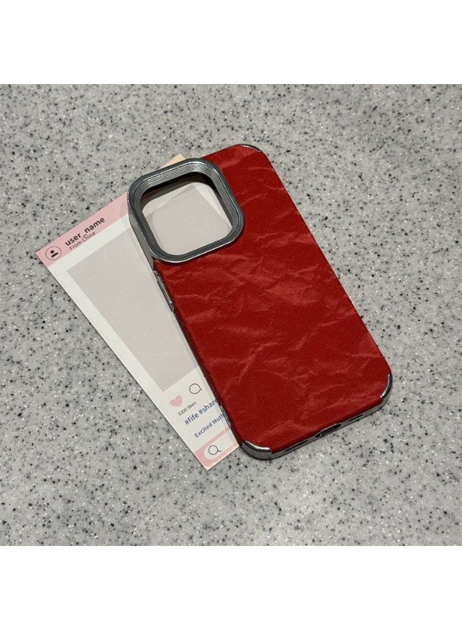 NIBEMINENT Minimal Snowflake Pattern Protective TPU Case Cover For iPhone 17 Pro Max, Red