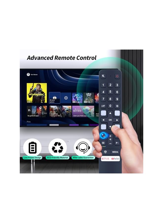 The Bros RC901V FMR1 Replacement Voice Remote Control fit for TCL Smart, LCD, LED TVs - Image 3