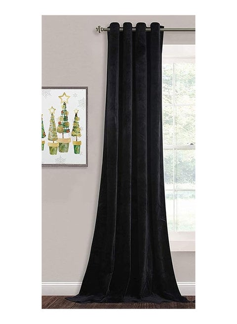 ستارة مخملية أنيقة عازلة للحرارة لغرفة المعيشة مع حلقات فولاذية مكونة من قطعة واحدة