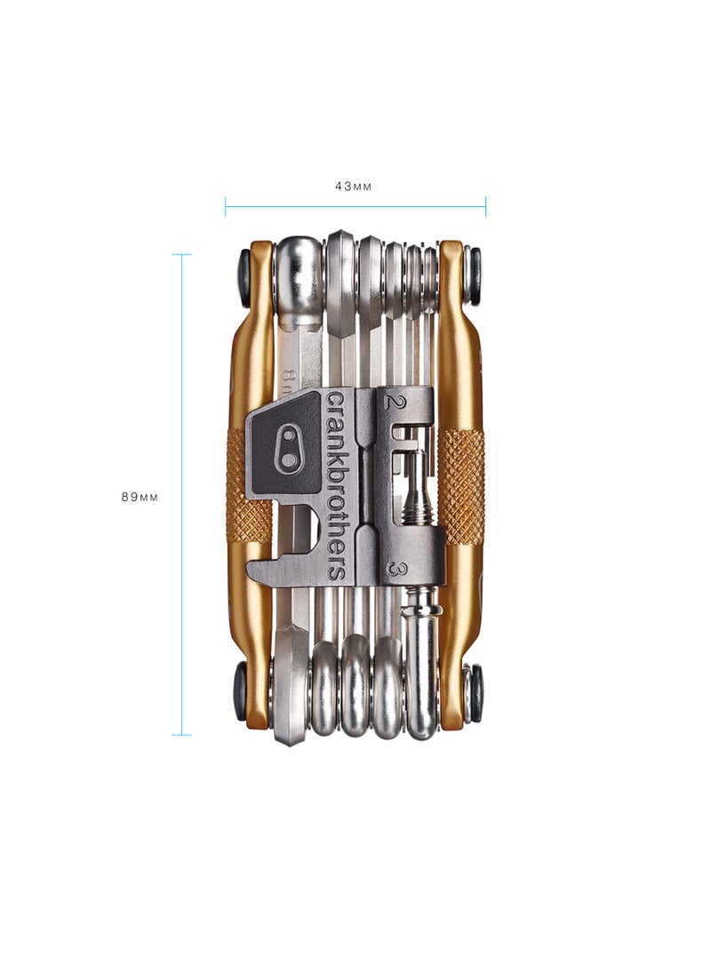 CRANKBROTHERs Crankbrothers Multi Tool M 17 Bike Tool - MTB Multi-Tool Gold - 17 bicycle tools (17 in 1 tool), ergonomic and lightweight  - Image 2