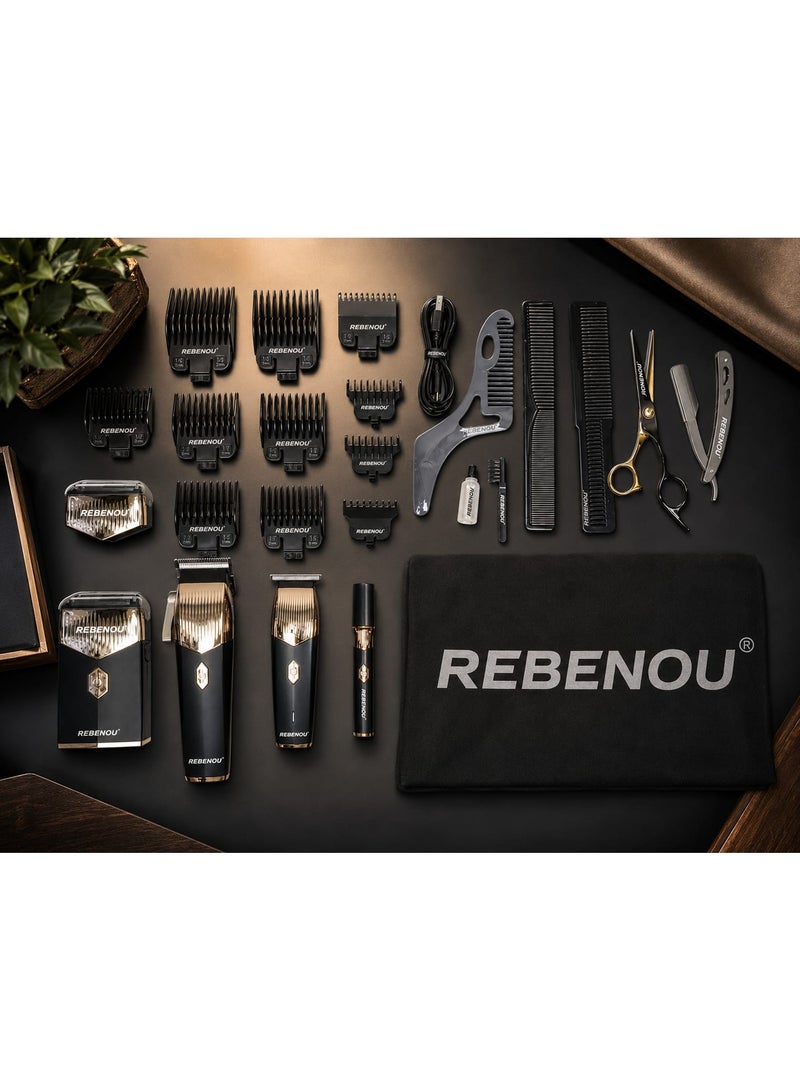 REBENUO Professional Men's Grooming and Styling Kit, Cordless Shaver, Trimmer, and Smoother with Full Accessories and Organizer Case - Image 3