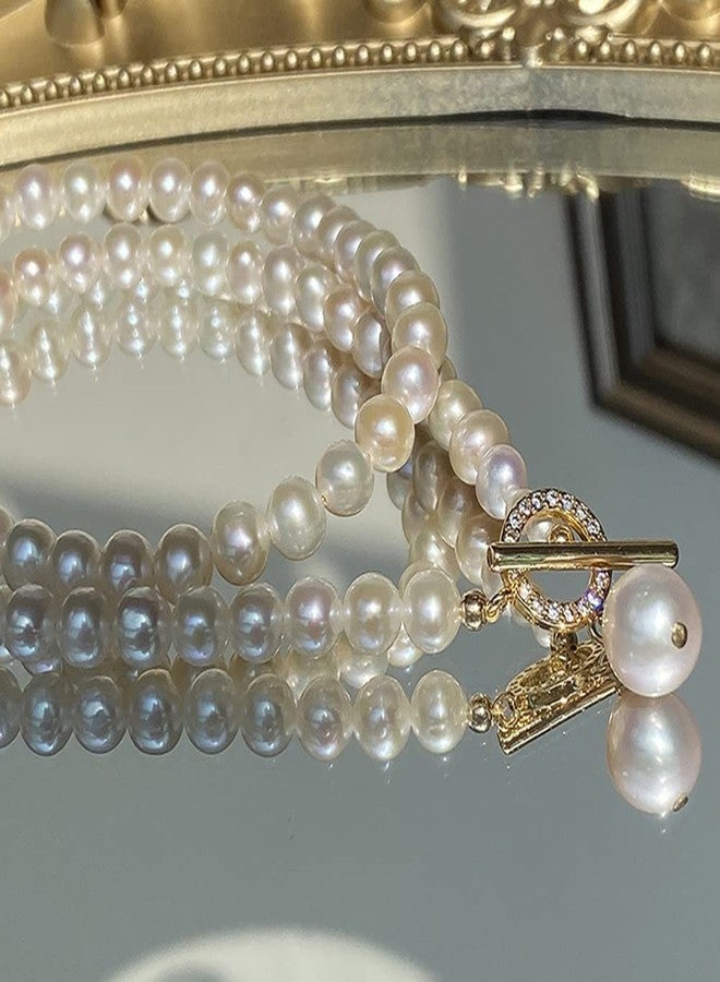 Wiwpar Pearl Necklaces Choker for Women White Pearl Choker Dainty Toggle Clasp Necklace Jewelry Gifts Pearl Pendant Necklace - Image 3