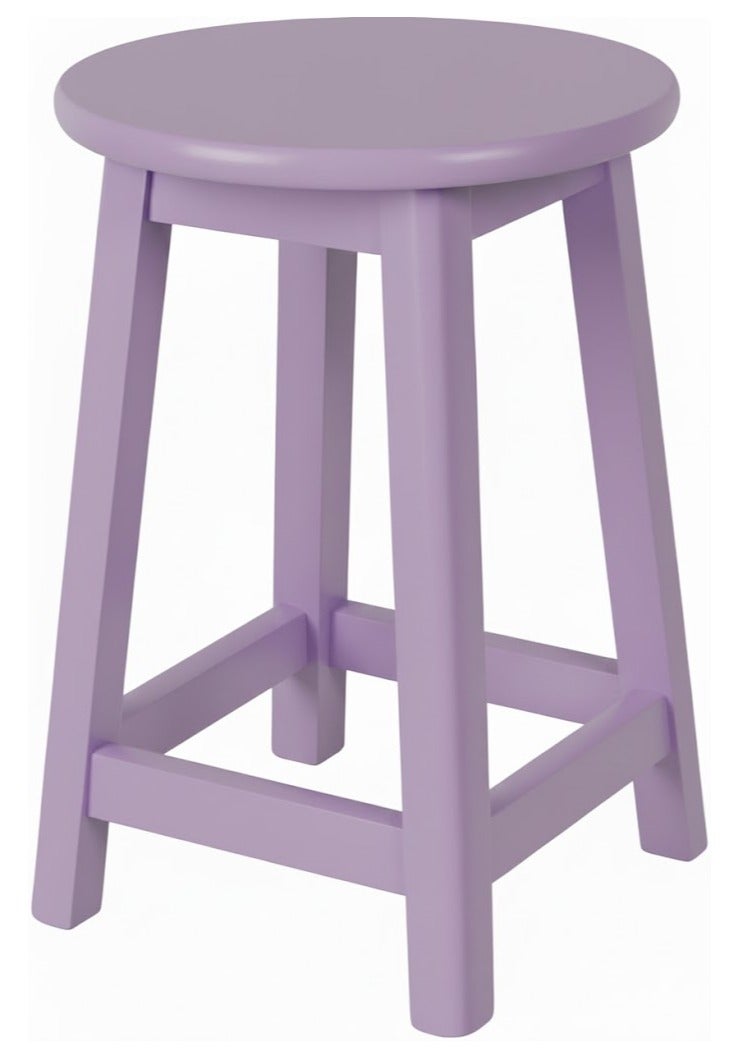 Wooden bar stool without backrest, 50 cm purple color