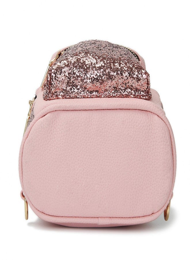 SEALINF Women Girl Bling Mini Backpack Convertible Shoulder Cross Bags Purse (pink) - Image 5