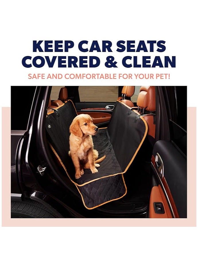 Arabest Dog Car Seat Cover, 600D Heavy Durable Dog Seat Cover for Back Seat, 100% Waterproof Scratch Proof Nonslip Dog Hammock for Car with Side Flap, Pet Seat Covers with SeatBelt for Cars Sedan SUV Trucks - Image 3