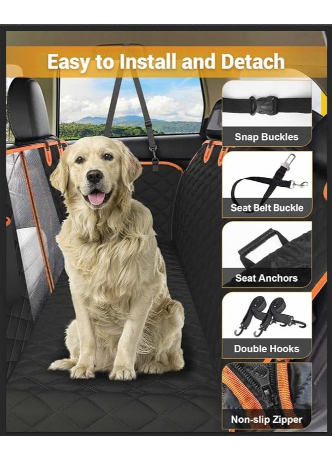 Arabest Dog Car Seat Cover, 600D Heavy Durable Dog Seat Cover for Back Seat, 100% Waterproof Scratch Proof Nonslip Dog Hammock for Car with Side Flap, Pet Seat Covers with SeatBelt for Cars Sedan SUV Trucks - Image 5