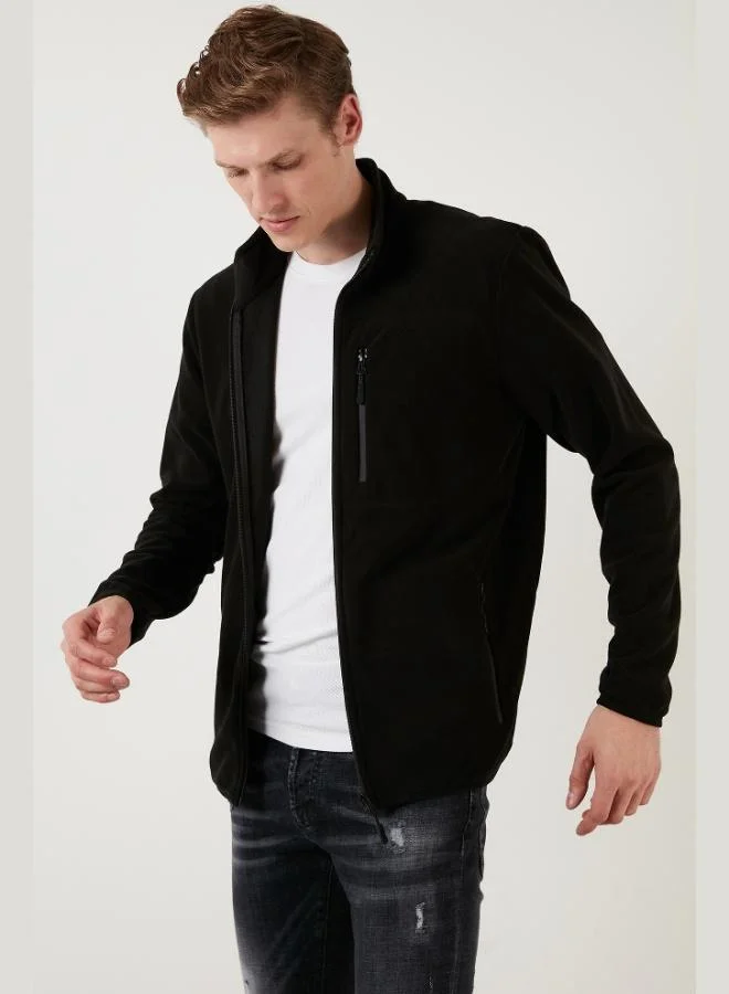 Buratti Slim Fit Zippered Pocket Stand Collar Polar Fleece Cardigan Men's CARDIGAN 5906028