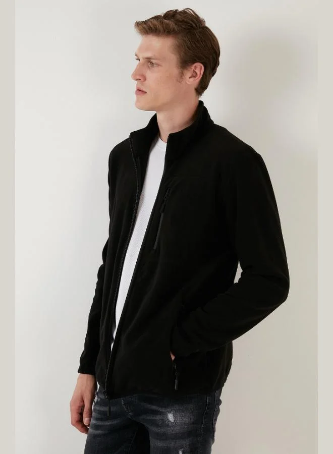 Buratti  Buratti Slim Fit Zippered Pocket Stand Collar Polar Fleece Cardigan Men's CARDIGAN 5906028 for Men | Best Price UAE