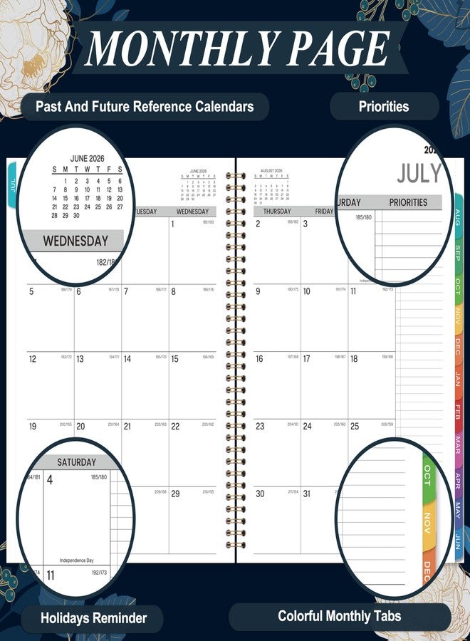 Indeme دفتر مواعيد 2026-2027 - دفتر مواعيد أسبوعي 2026-2027، من يوليو 2026 إلى يونيو 2027، مقاس 9 × 11 بوصة، مُخطط بعلامة تبويب، بفواصل زمنية نصف ساعة (30 دقيقة). - Image 3