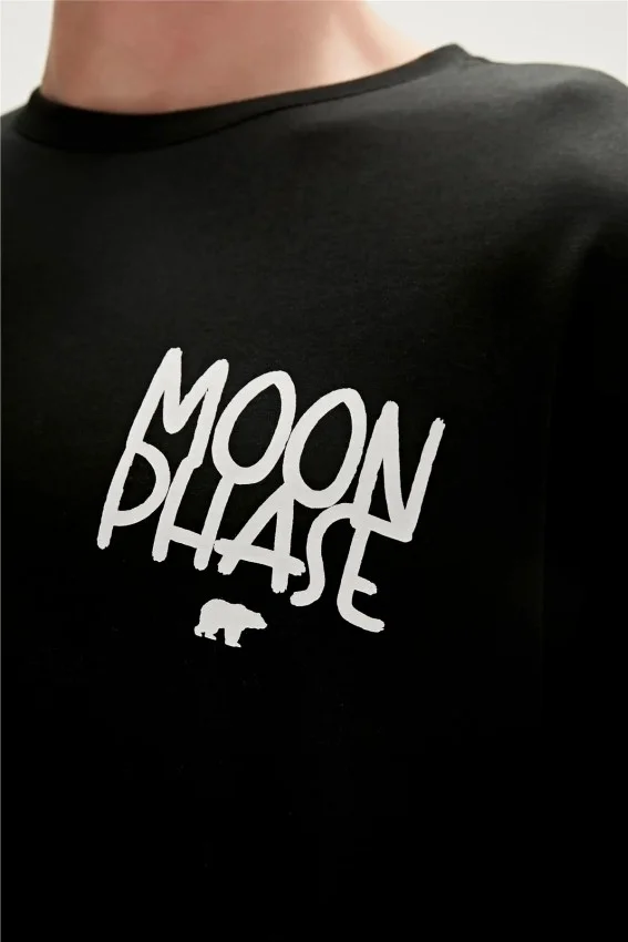 Bad Bear MOON PHASE T-SHIRT BLACK Men's T-Shirt 23.01.07.030-C01