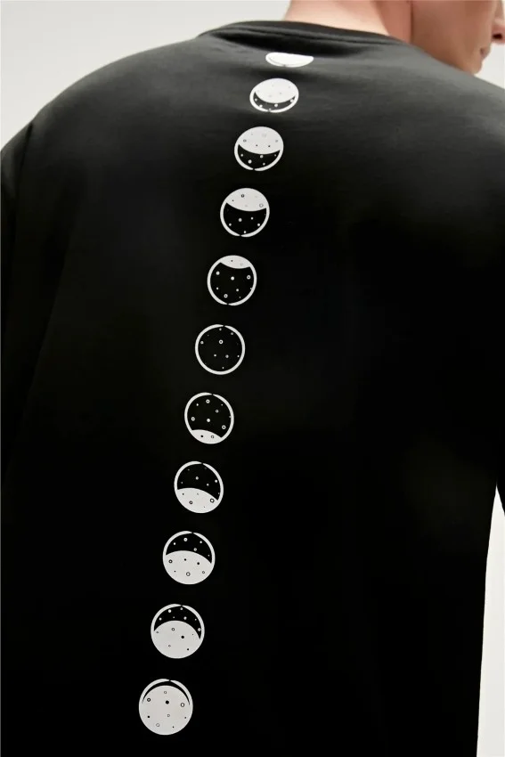 Bad Bear MOON PHASE T-SHIRT BLACK Men's T-Shirt 23.01.07.030-C01