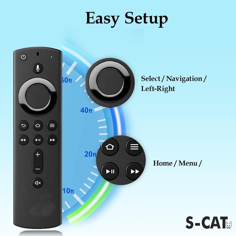 S-CAT Compatible with Amazon Fire Tv Stick Remote Only Original Suitable for 2nd Generation Model Bluetooth Remote Control Voice Command Feature - Pairing Must (with Free Remote Cover) - Image 5