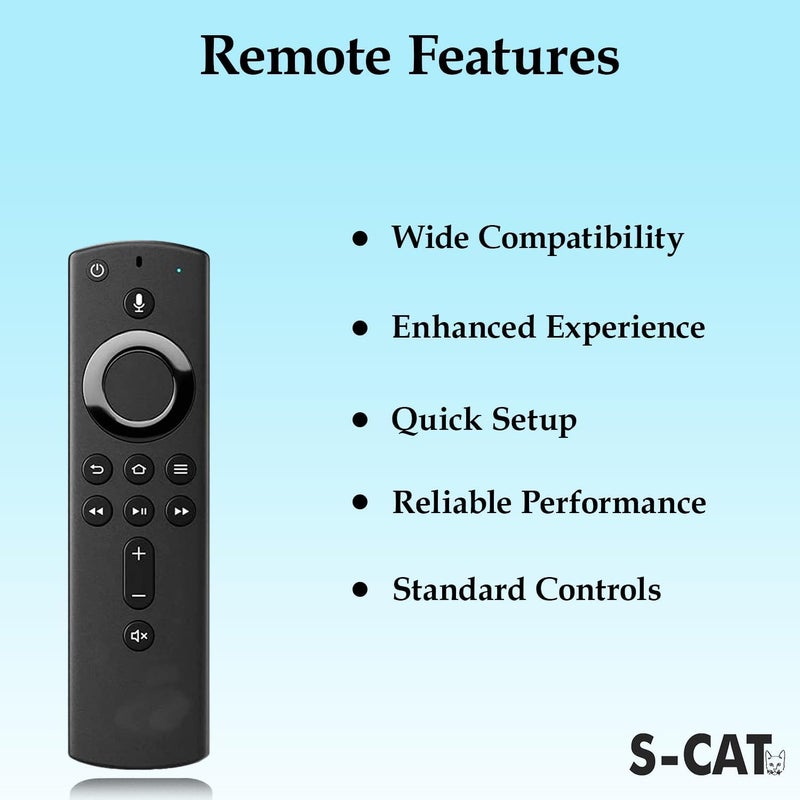 S-CAT Compatible with Amazon Fire Tv Stick Remote Only Original Suitable for 2nd Generation Model Bluetooth Remote Control Voice Command Feature - Pairing Must (with Free Remote Cover) - Image 4