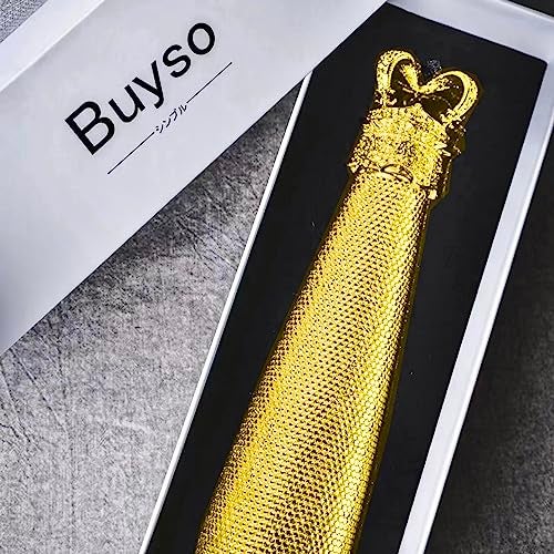 Buyso Gold Bling Water Bottle Rhinestone Gold Rhinestone Diamond Water Bottle Reusable Insulated Stainless Steel Bling Premium Aesthetic Gift - Image 4