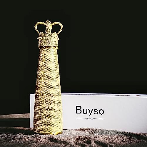 Buyso Gold Bling Water Bottle Rhinestone Gold Rhinestone Diamond Water Bottle Reusable Insulated Stainless Steel Bling Premium Aesthetic Gift - Image 2