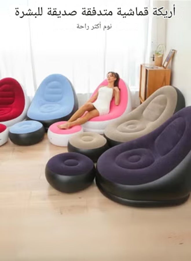 2-piece inflatable lazy sofa  foldable lounge chair outdoor sofa bed with footrests  camping air sofa  adult midday rest lounge chair - Image 3