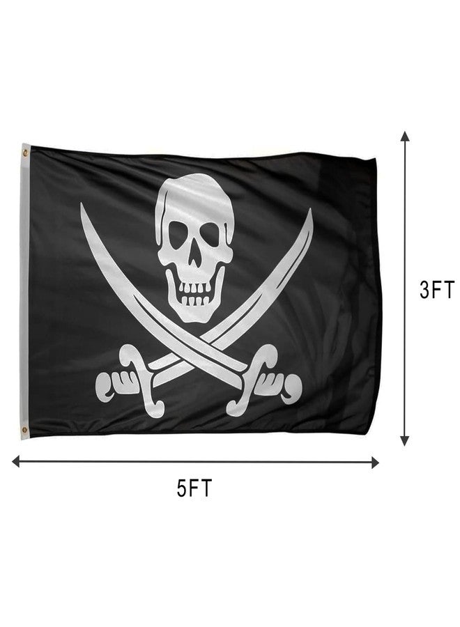 Time Roaming 3x5 Ft Pirate Jack Rackham Polyester Flag with Brass Grommets - Image 2