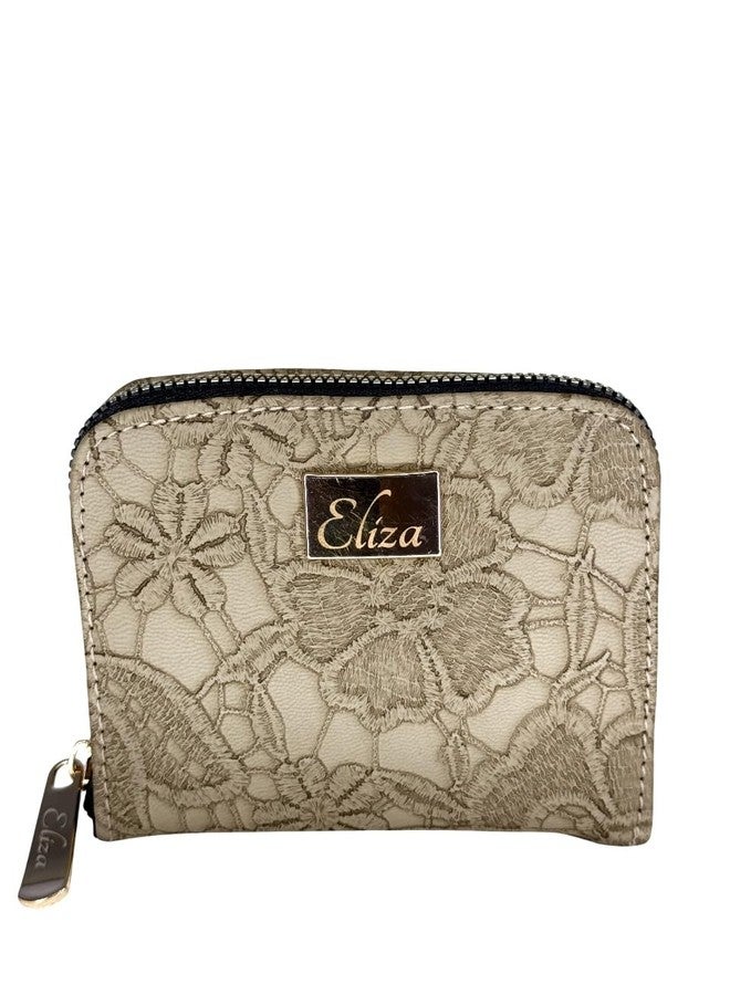 Eliza Light Taupe -Toned Floral Pattern Wallets & Clutches Collection, Light Taupe - Image 2
