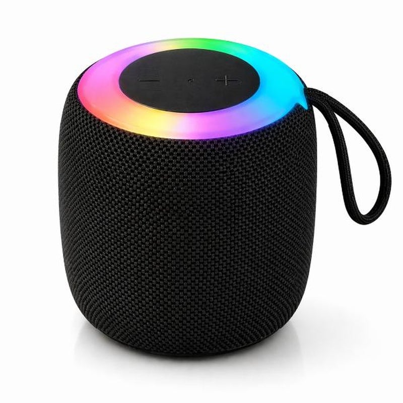 سماعة بلوتوث محمولة بإضاءة RGB – مكبر صوت لاسلكي بصوت قوي ونقي – بطارية تدوم طويلاً مع مقاومة لرذاذ الماء – تصميم صغير مع حبل حمل لسهولة التنقل – مناسبة للموبايل واللاب توب والرحلات – اختيار عملي وهديه مميزة - Image 1