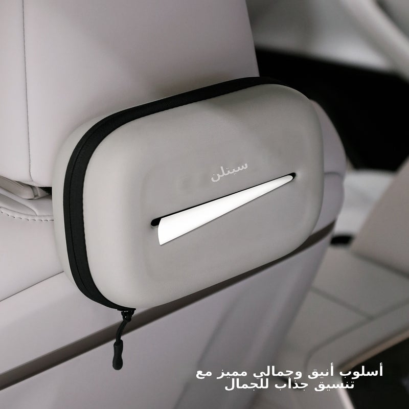 Hanging Car Tissue Box, Premium Auto Center Console Armrest Tissue Holder, Strap-On Back Seat Interior Accessory - Image 3