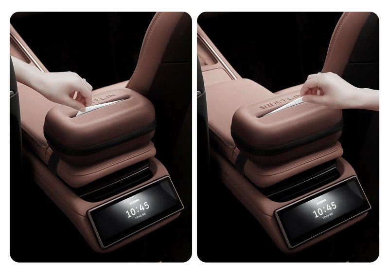Hanging Car Tissue Box, Premium Auto Center Console Armrest Tissue Holder, Strap-On Back Seat Interior Accessory - Image 4