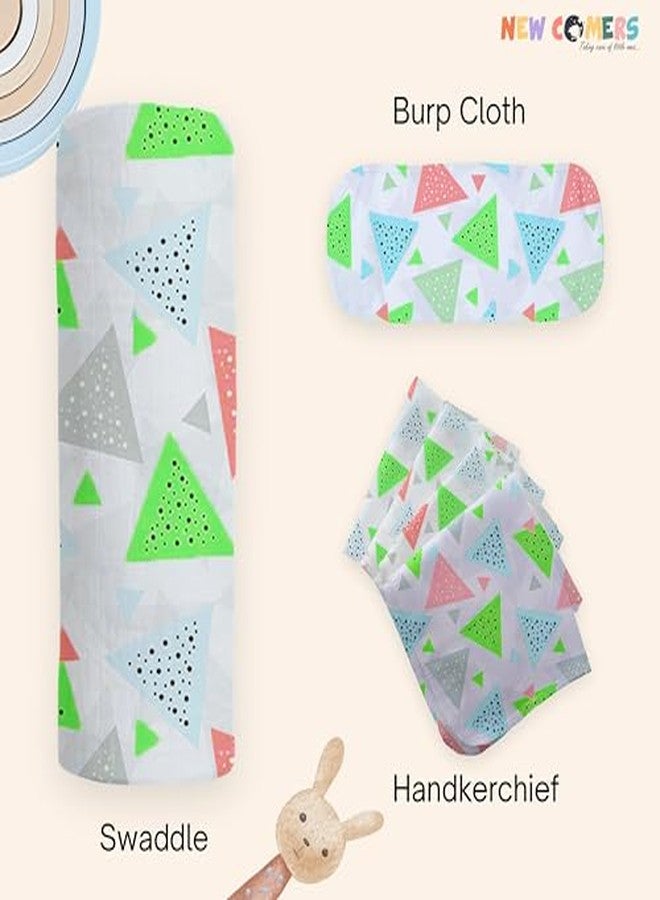 NEW COMERS Baby Muslin Cloth Set | 6 Pcs Double Layered Pure Cotton Swaddle Wrap | Soft & Absorbent Baby Burp Cloth & Reusable Washcloth Towels, White (SBW_13) - Image 2