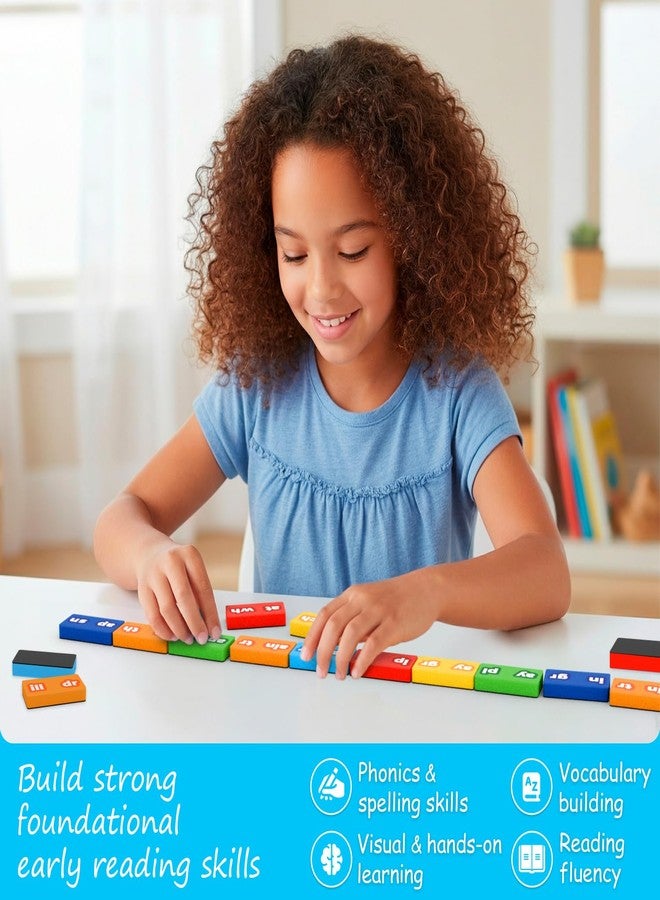 Simply Magic 122 PCS Magnetic Phonics Dominoes - Blends and Digraphs, Phonics Games for Kids, Phonics Manipulatives, Phonics Magnetic Letter Tiles, Literacy Manipulatives, Classroom Manipulatives - Image 5