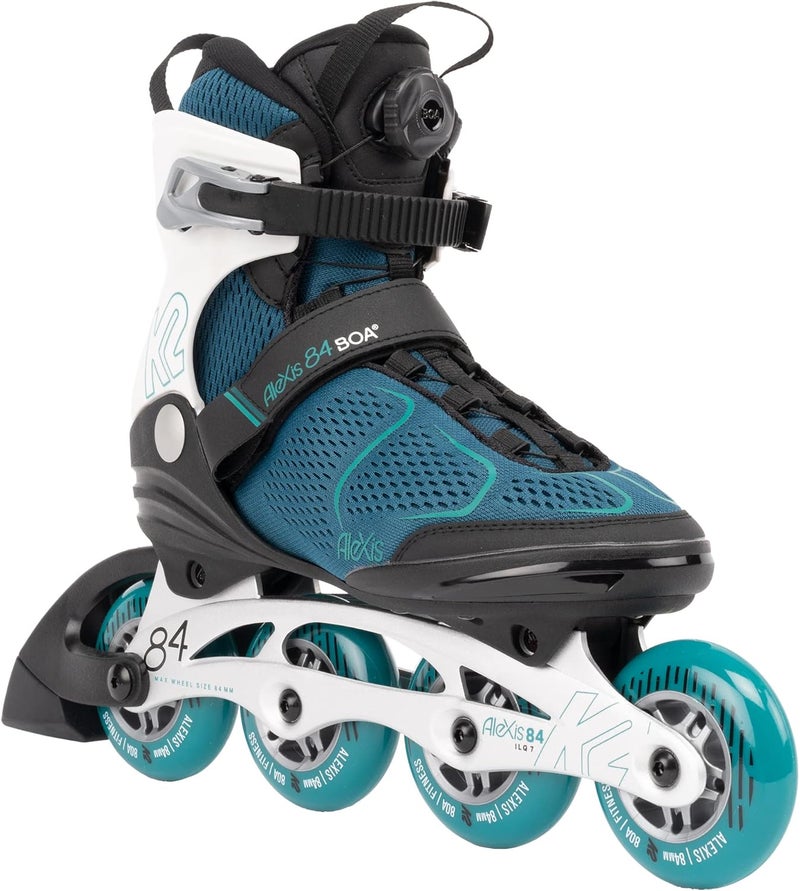 K2 Alexis 84 Boa Teal White Inline Skates for Women - Size 9 - Image 1
