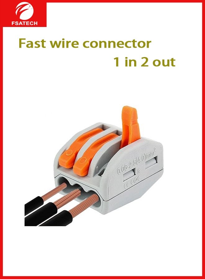 FSATECH 10 PCS Pluggable wire solderless connector splitter wiring monochrome quick terminal 1 in 2 out - Image 3