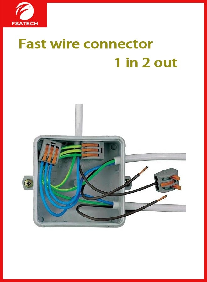 FSATECH 10 PCS Pluggable wire solderless connector splitter wiring monochrome quick terminal 1 in 2 out - Image 4