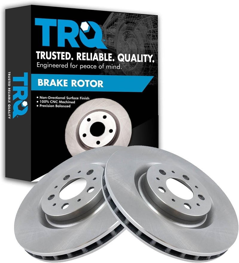 TRQ Front Brake Rotors Set Vented Compatible with 2004-2007 Volvo S60 V70 - Image 1