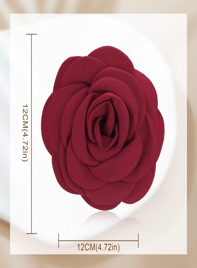 YOQUCOL 5" Large Red Flower Brooch Pin and Hairpin Dual-Use for Women Clothes Accessory - Image 4
