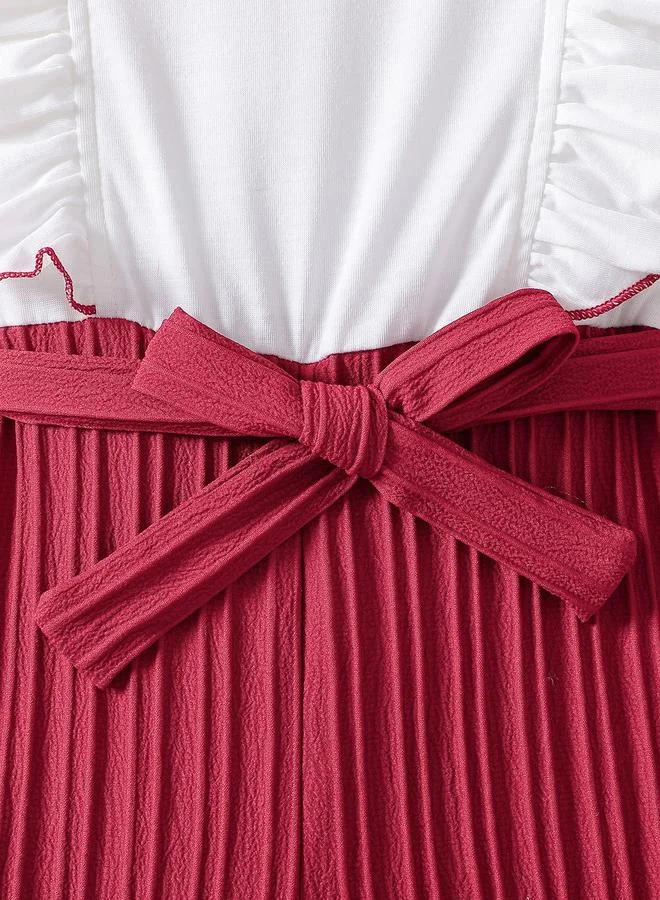 Take Two Take Two Color Block Bow Detail Wide Leg Jumpsuit