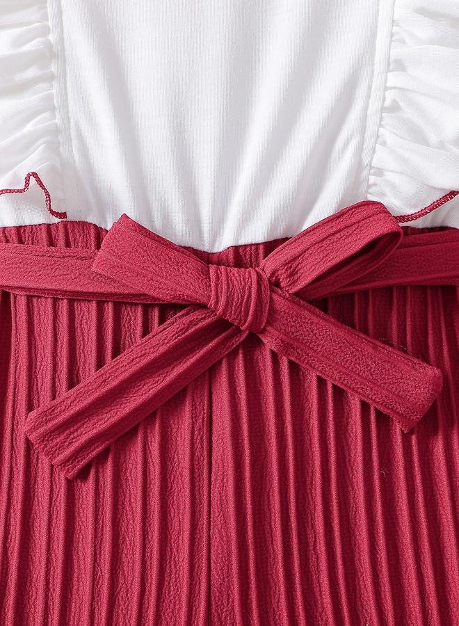 Take Two Color Block Bow Detail Wide Leg Jumpsuit - Image 5