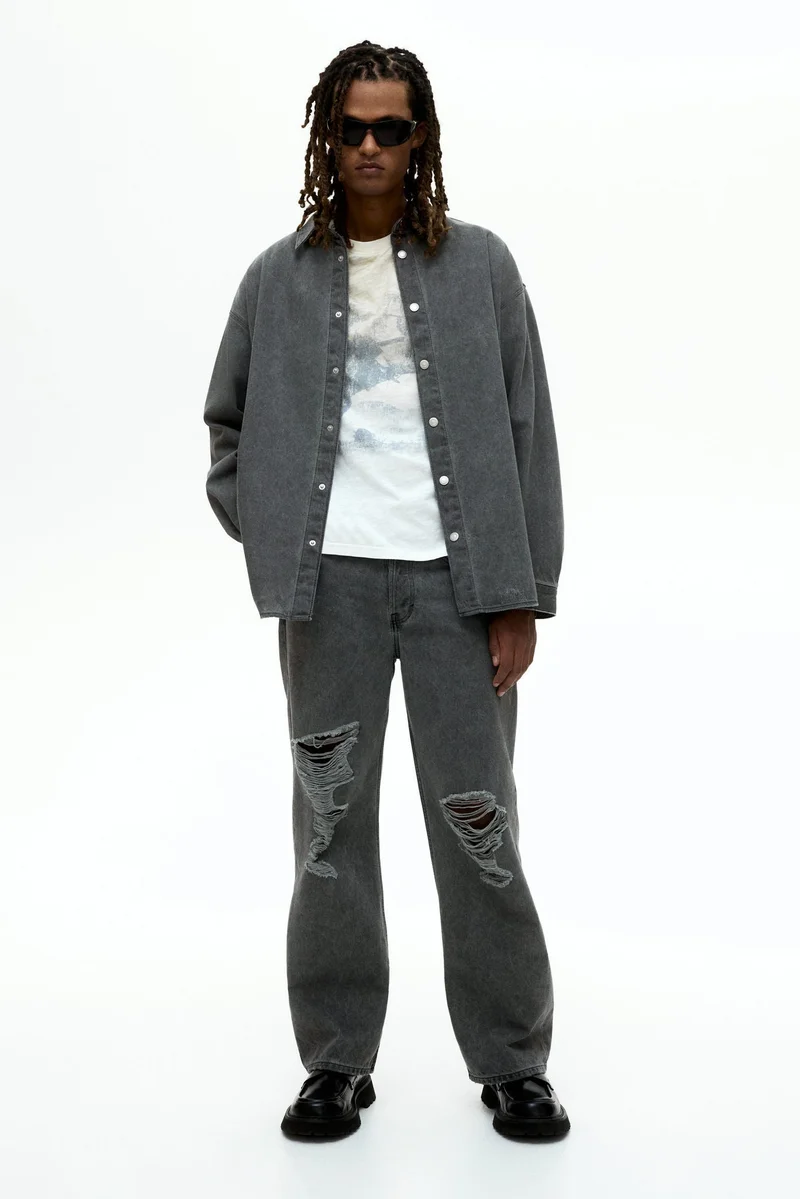 H&M  Oversized Fit Denim shirt for Men | Best Price UAE