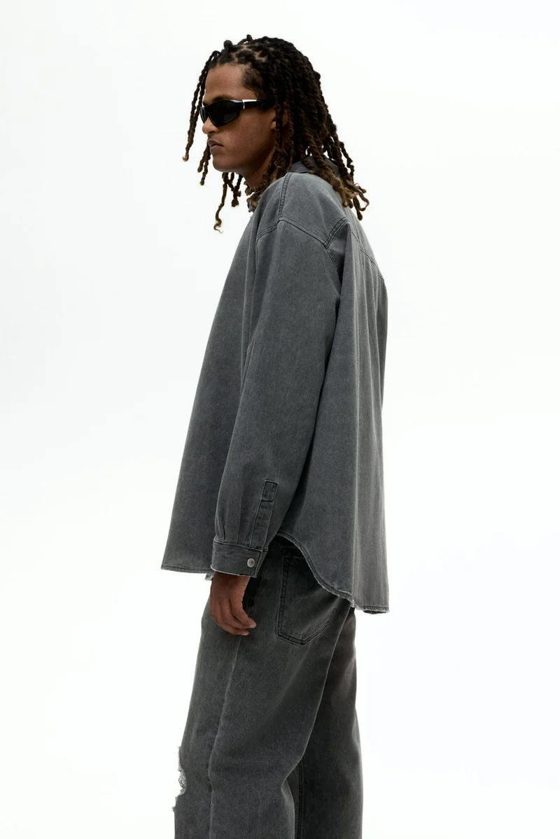 H&M  Oversized Fit Denim shirt for Men | Best Price UAE
