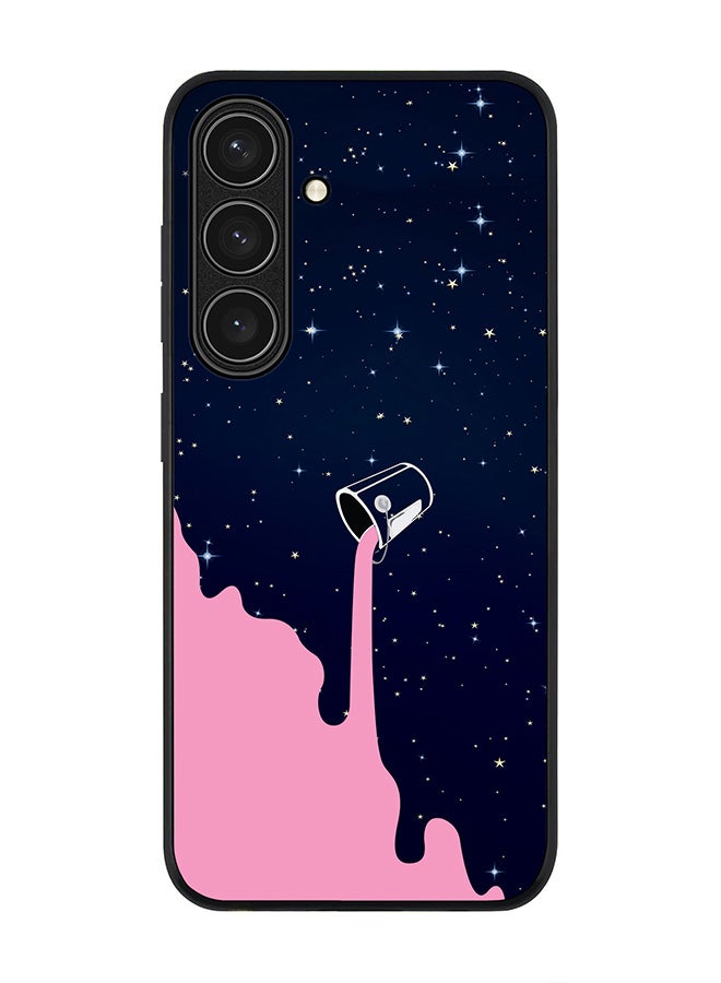 Stylizedd Rugged Black edge case for Samsung Galaxy S24 FE, Slim fit Soft Case Flexible Rubber Edges Anti Drop TPU Gel Thin Cover -  Berry Milky Way - Image 1