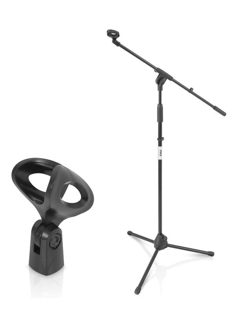 Pyle Foldable Tripod Microphone Stand - Universal Mic Mount and Height Adjustable from 37.5'' to 65.0'' Inch High w/Extending Telescoping Boom Arm Up to 28.0'' - Knob Tension Lock Mechanism PMKS3