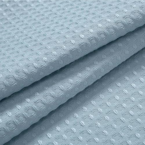 River Dream Heavyweight No Hooks Required Dotted Waffle Weave Shower Curtain with Snap in Liner -Extra Long 71W x 86H,Hotel Grade,Spa Like Bath Curtain,Blue - Image 5