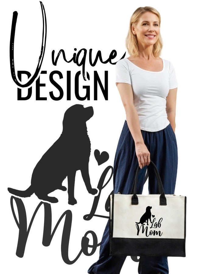 InnoBeta Labrador Retriever Gifts Canvas Tote Bag, Labrador Retriever Bag with Top Zipper Closure and Shoulder Strap for Birthday, Mother's Day, Christmas - Image 2