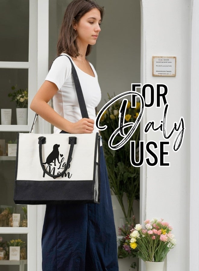 InnoBeta Labrador Retriever Gifts Canvas Tote Bag, Labrador Retriever Bag with Top Zipper Closure and Shoulder Strap for Birthday, Mother's Day, Christmas - Image 3
