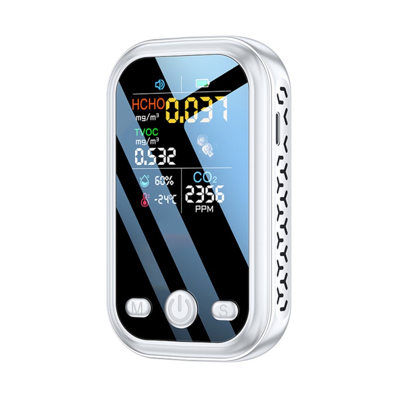 Household 1.9inch 240*280 Resolution Color Display Air Quality Detector High Sensitive Semiconductor Sensors 5in1 HCHO TVOC CO2 Temperature Humidity Tester Type-C Interface - Image 1