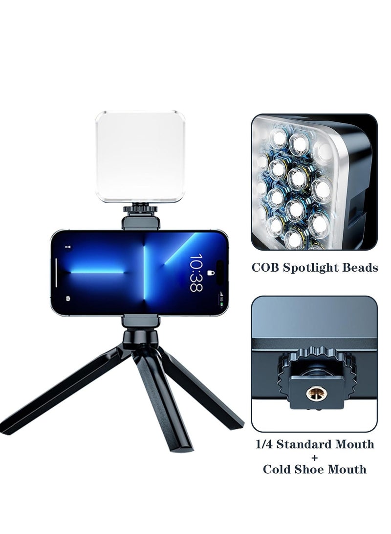 Rectangle Selfie Light with Tripod Stand, LED Light Phone Tripod Portable Phone Holder for iPhone Android Laptop Tablet Video Conference Lighting YouTube Makeup TIK Tok Live Stream - Image 5