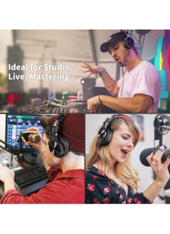 OneOdio OneOdio A71 Hi-Res Studio Recording Headphones - Wired Over Ear Headphones with SharePort, Professional Monitoring & Mixing Foldable Headphones with Stereo Sound -Red  - Image 5