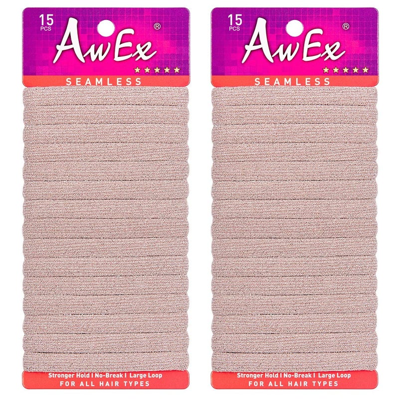 AwEx Seamless Silver Hair Ties 30 PCSMedium Thickness and Large LoopWrist Wearable Grey HairbandsNo Metal Gray Hair ScrunchiesNo Pull Ponytail Holder